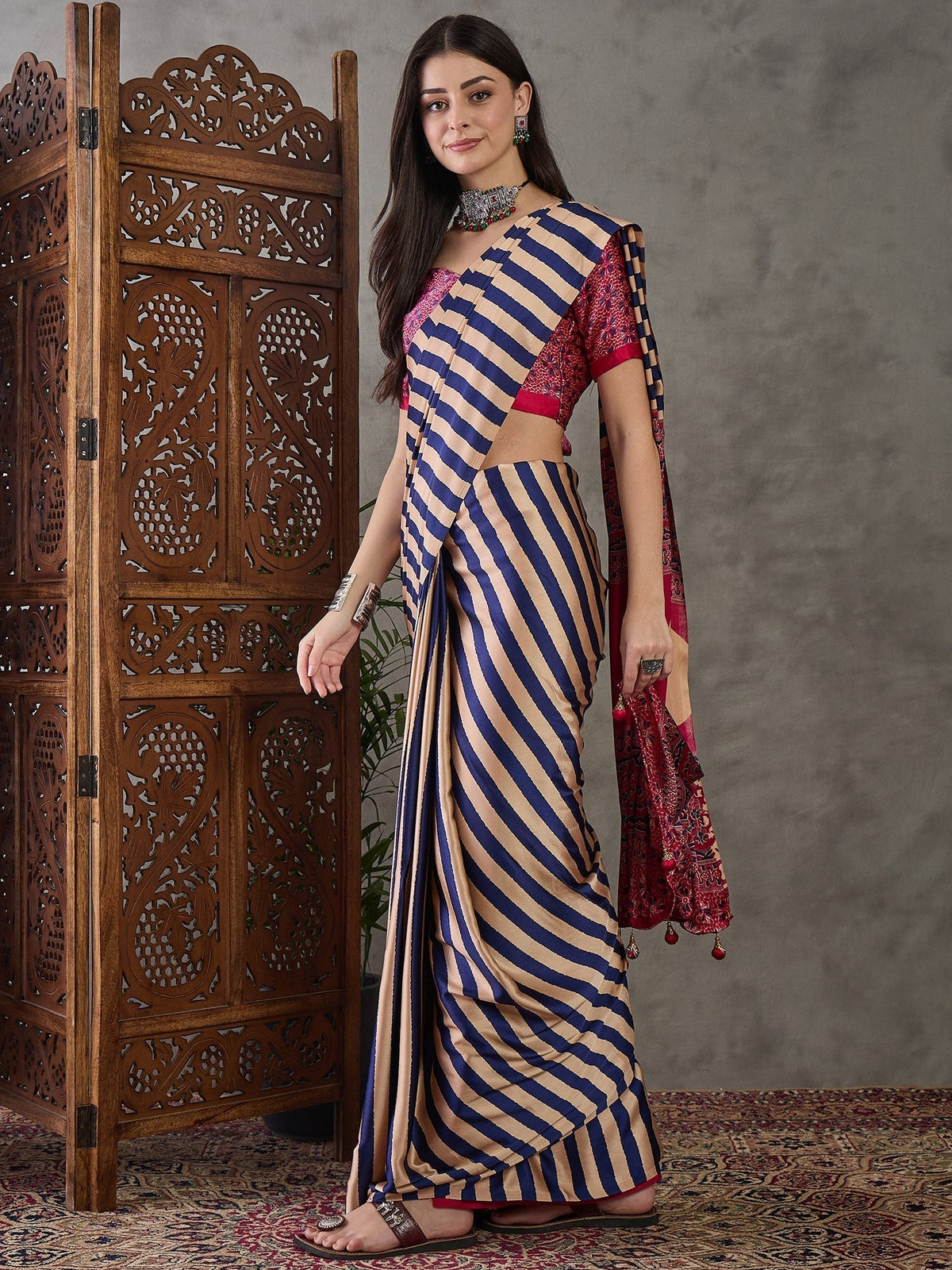 Nivara Premium Semi Modal Saree for Festive Wear