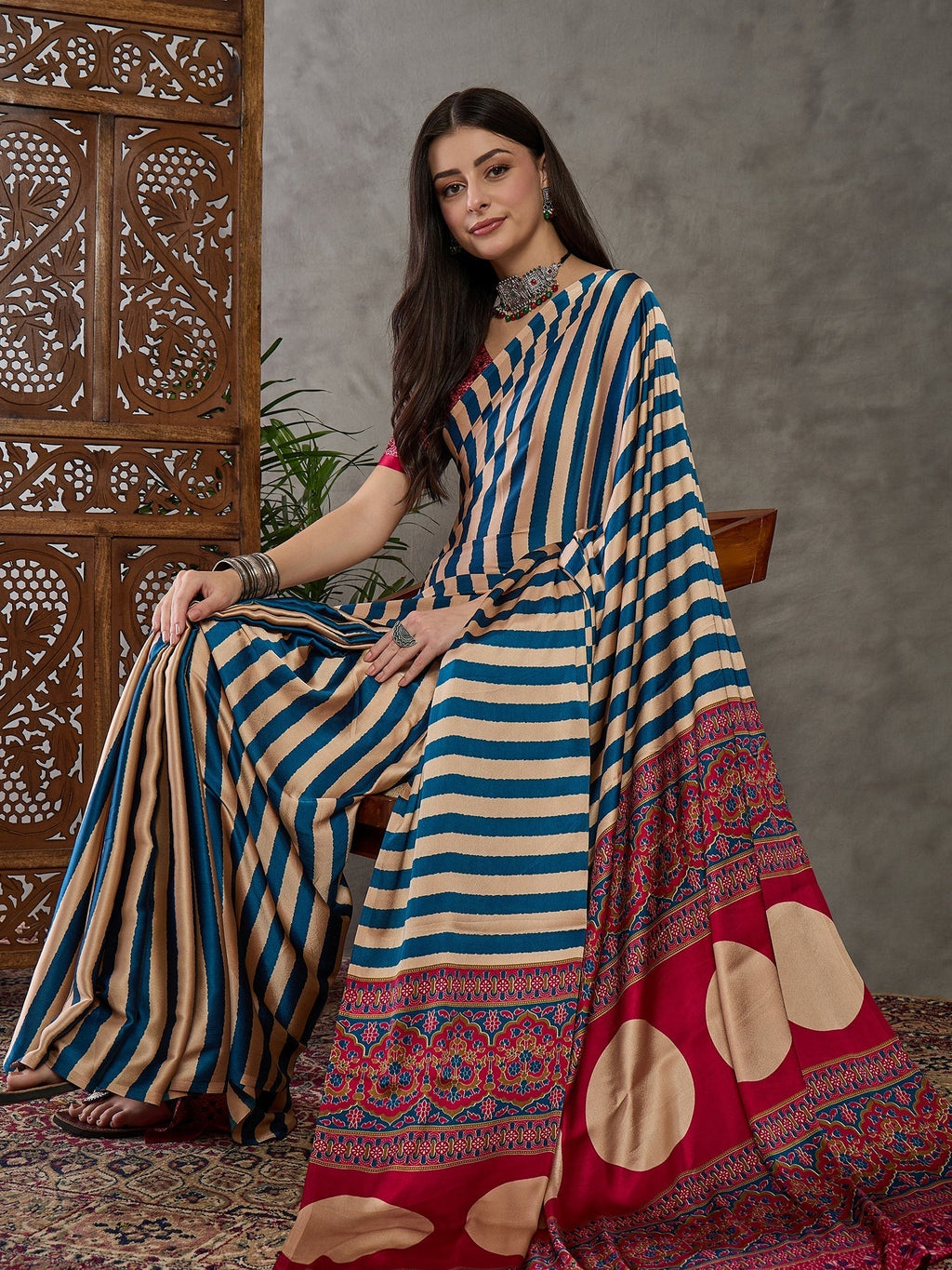 Nivara Premium Semi Modal Saree for Festive Wear
