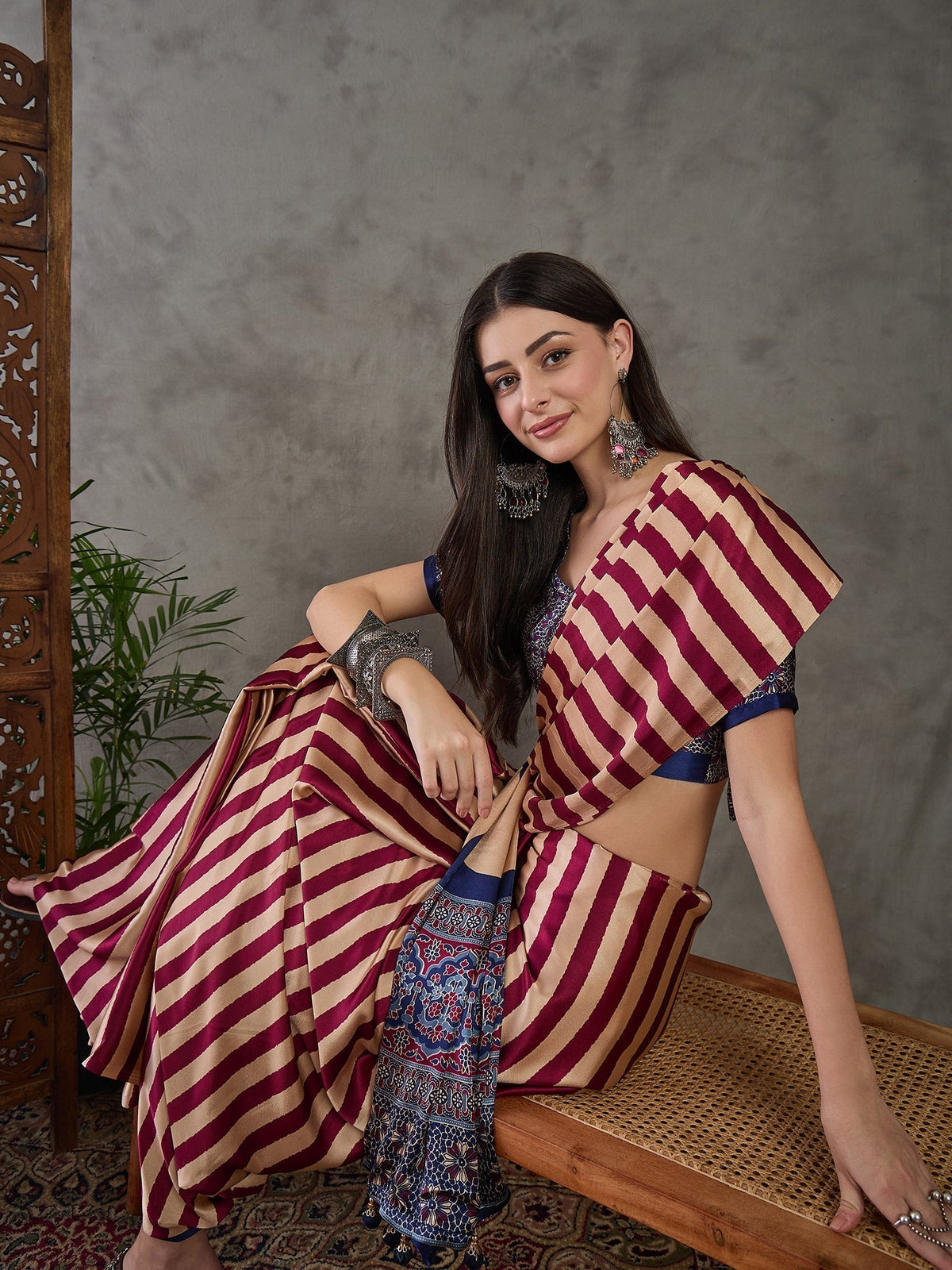 Nivara Premium Semi Modal Saree for Festive Wear