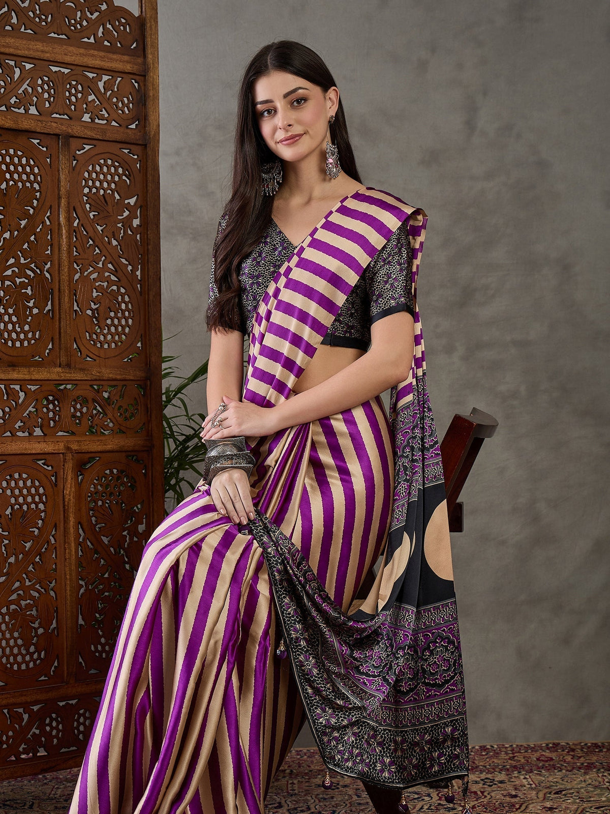Nivara Premium Semi Modal Saree for Festive Wear
