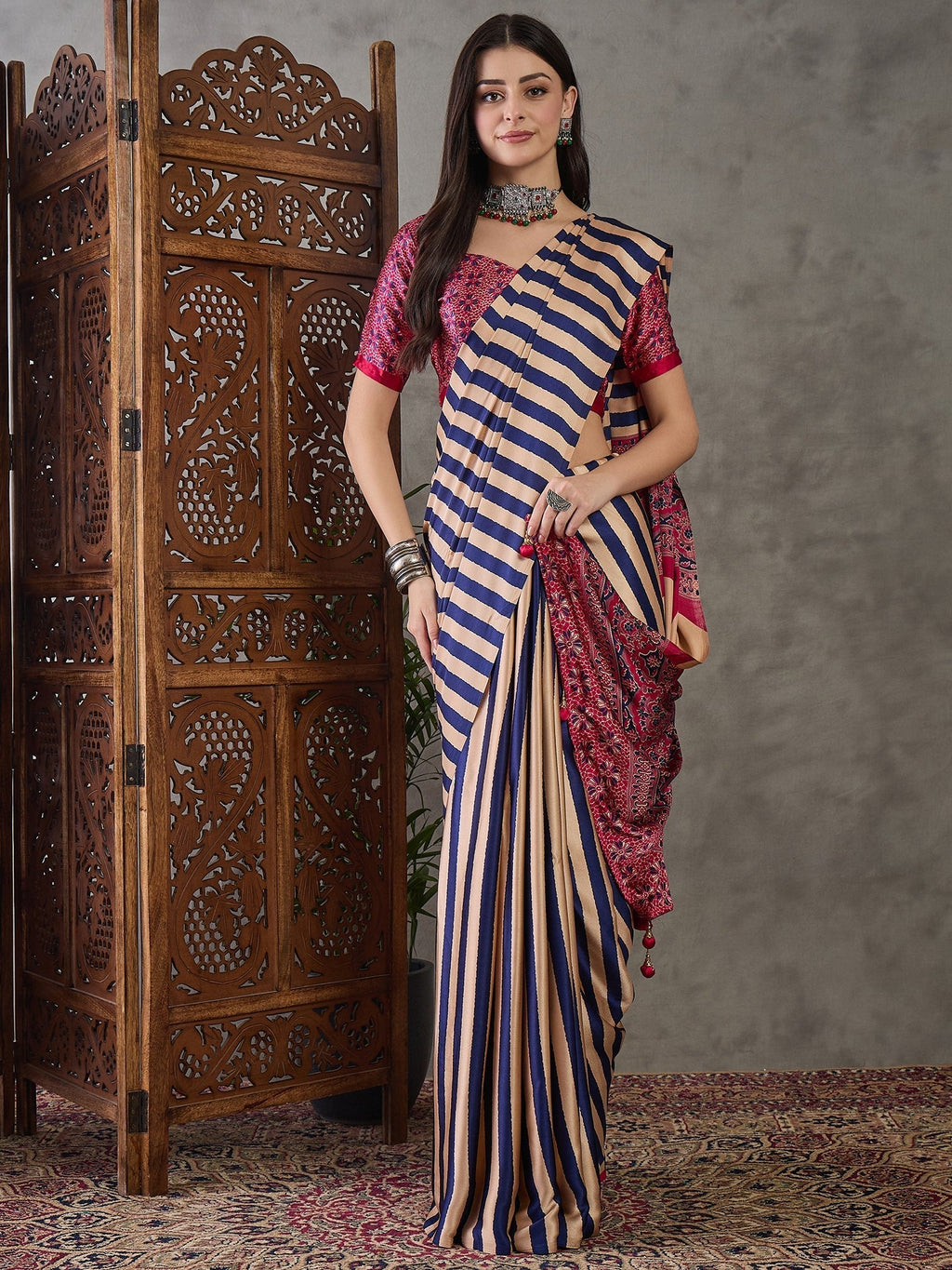 Nivara Premium Semi Modal Saree for Festive Wear