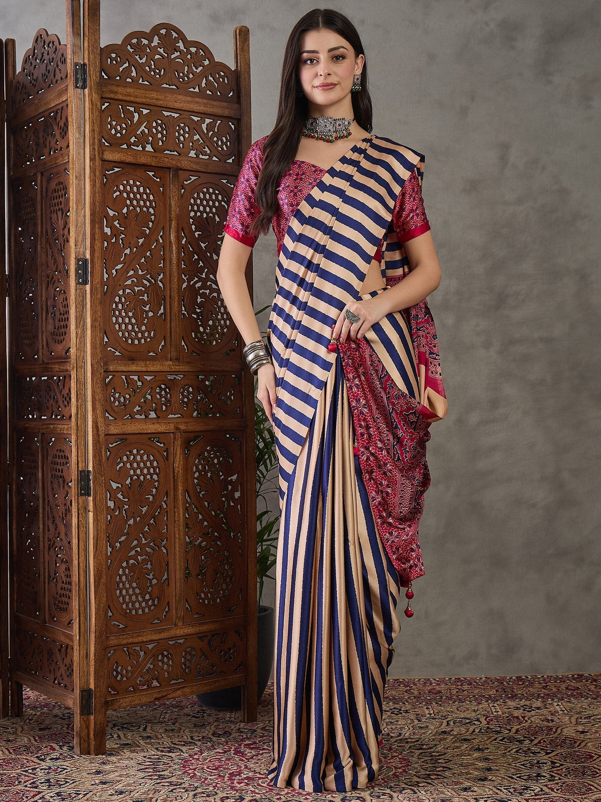 Nivara Premium Semi Modal Saree for Festive Wear