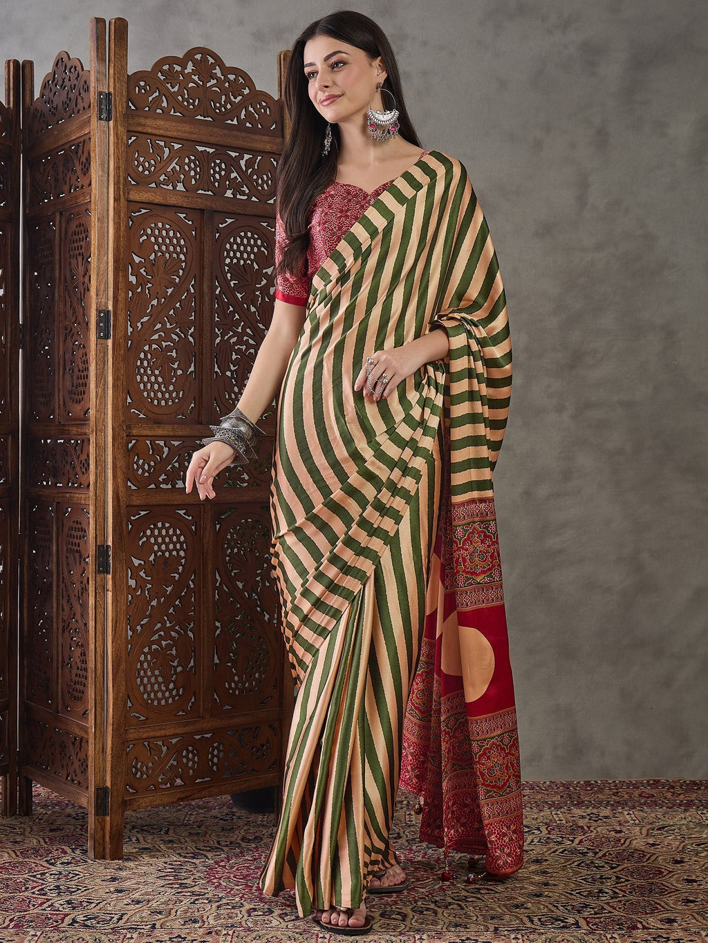 Nivara Premium Semi Modal Saree for Festive Wear