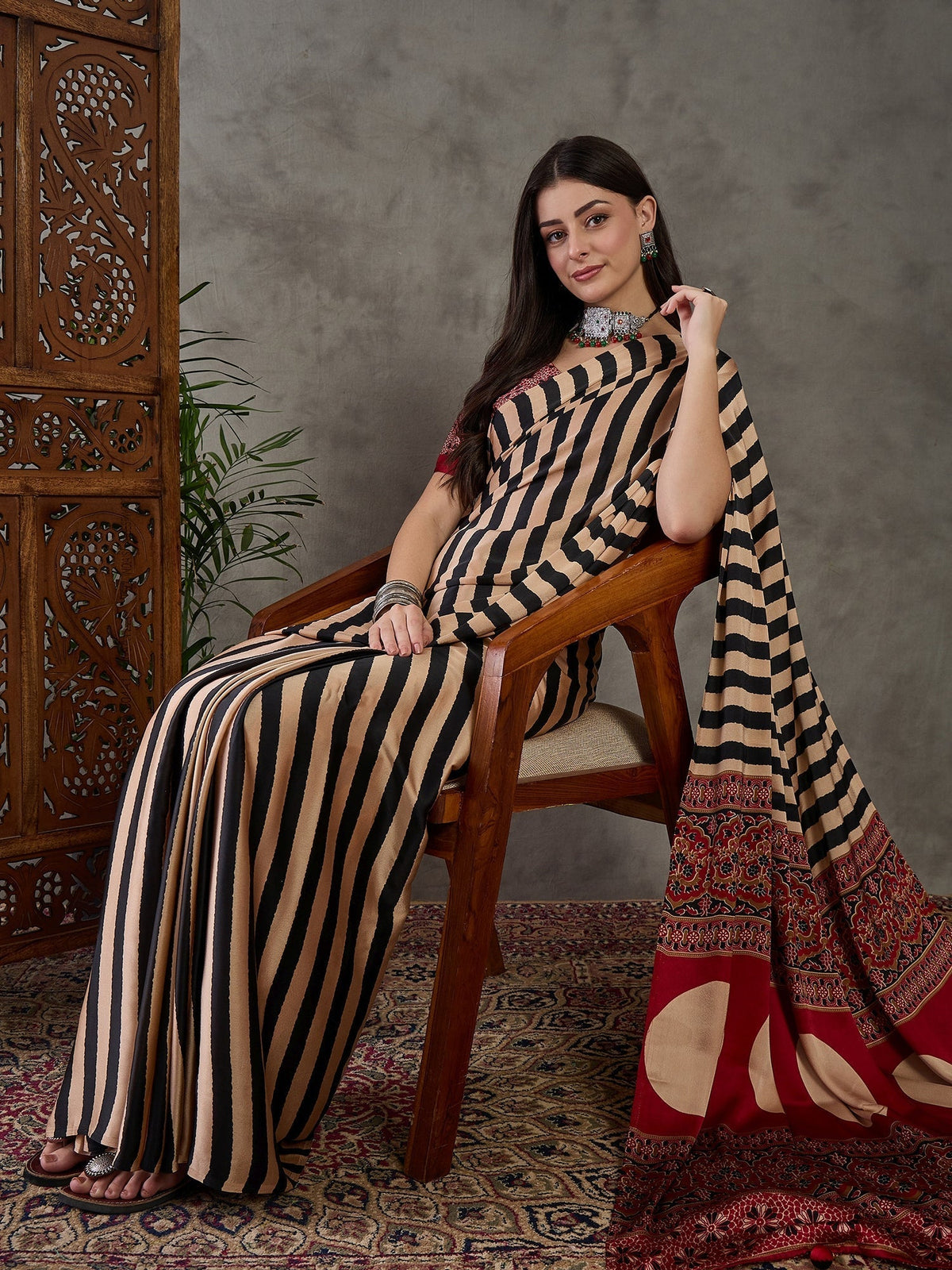 Nivara Premium Semi Modal Saree for Festive Wear