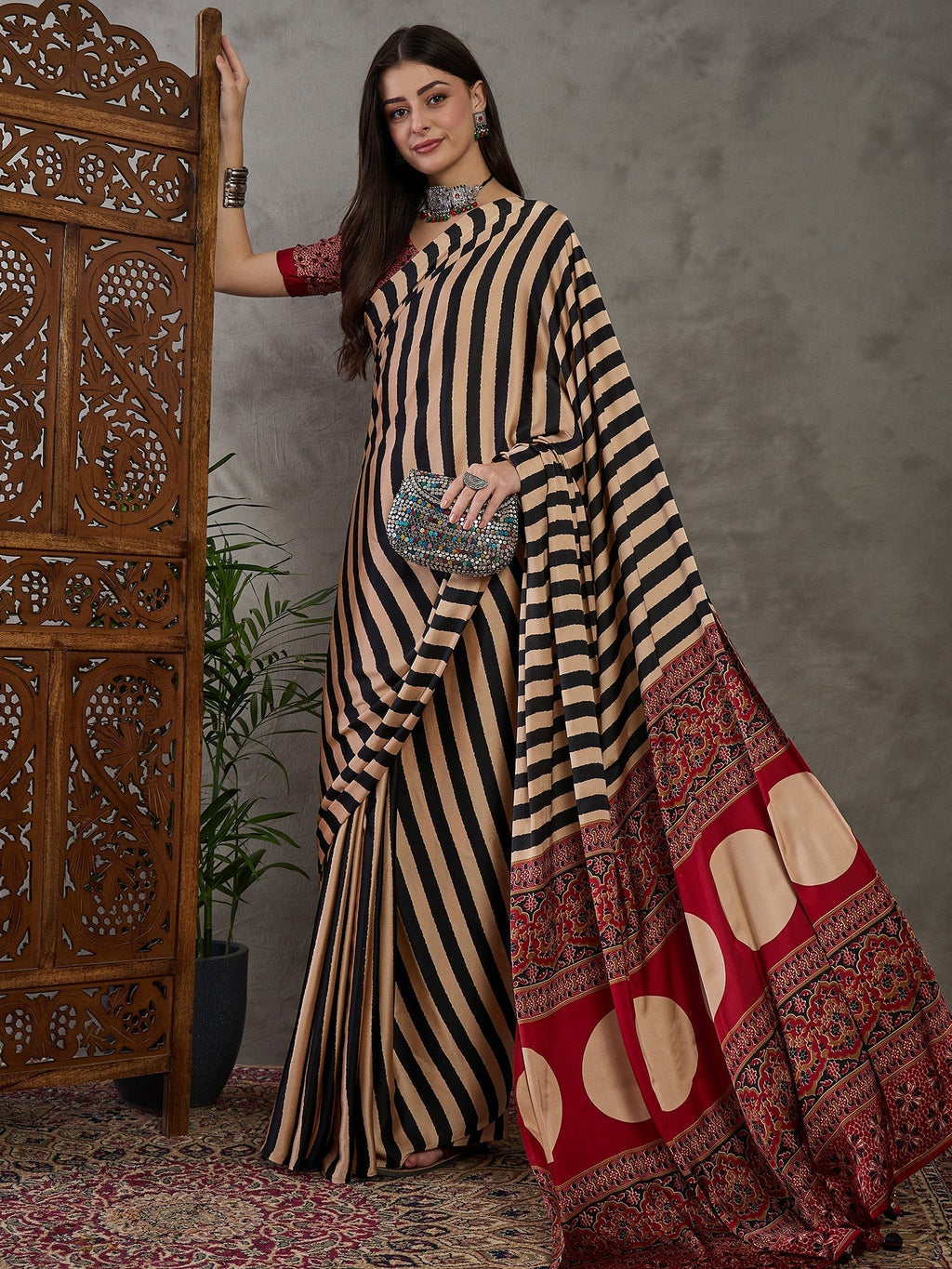 Nivara Premium Semi Modal Saree for Festive Wear