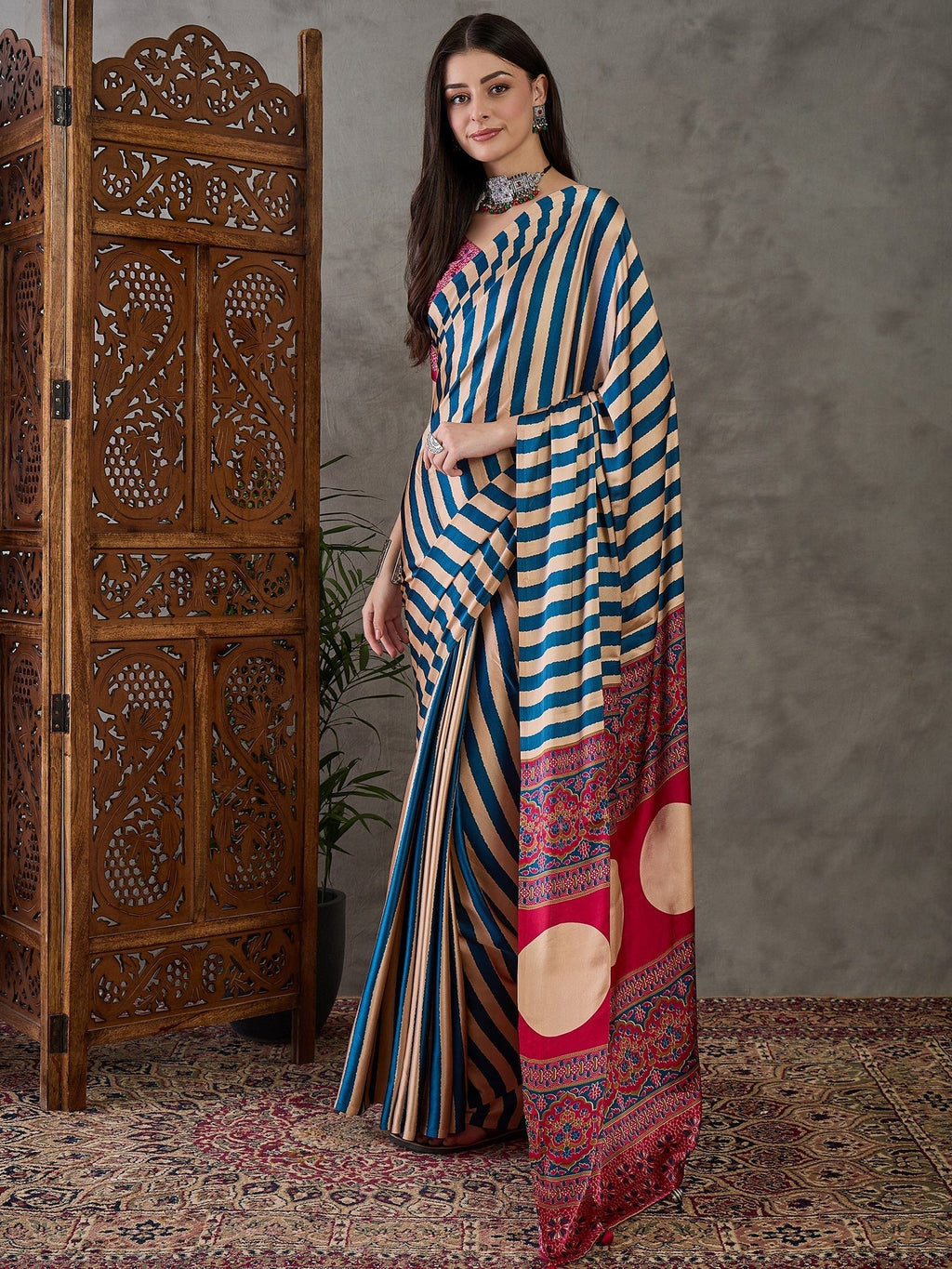 Nivara Premium Semi Modal Saree for Festive Wear