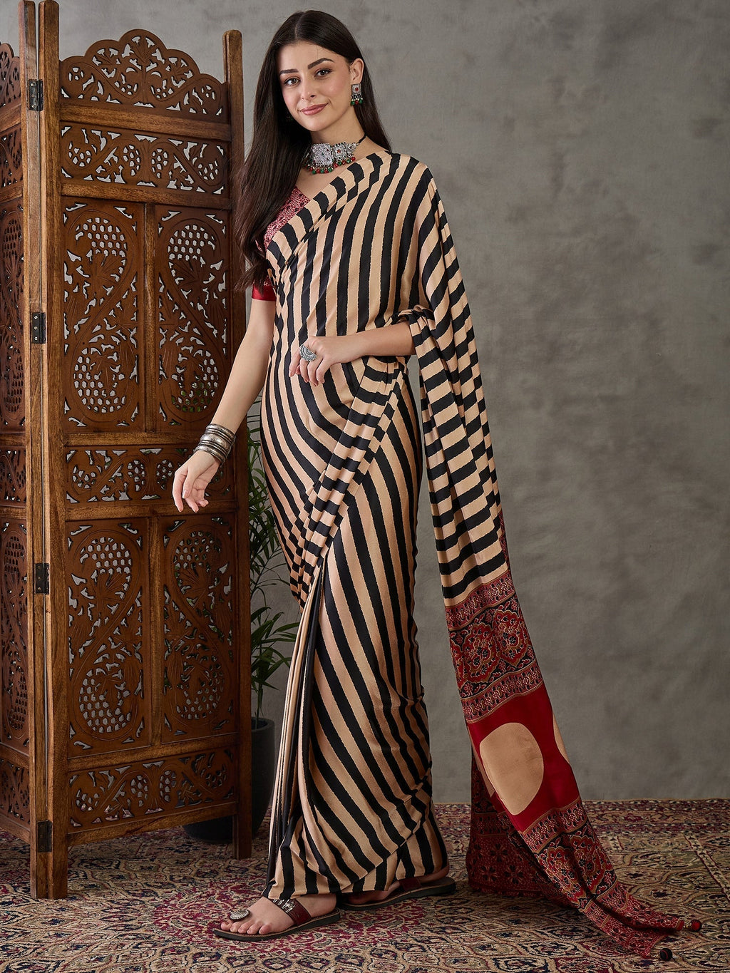 Nivara Premium Semi Modal Saree for Festive Wear