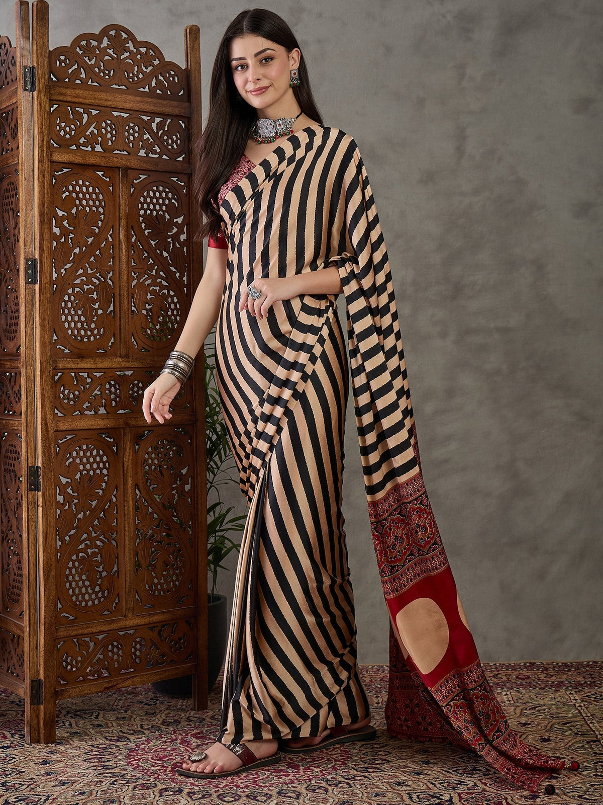 Nivara Premium Semi Modal Saree for Festive Wear