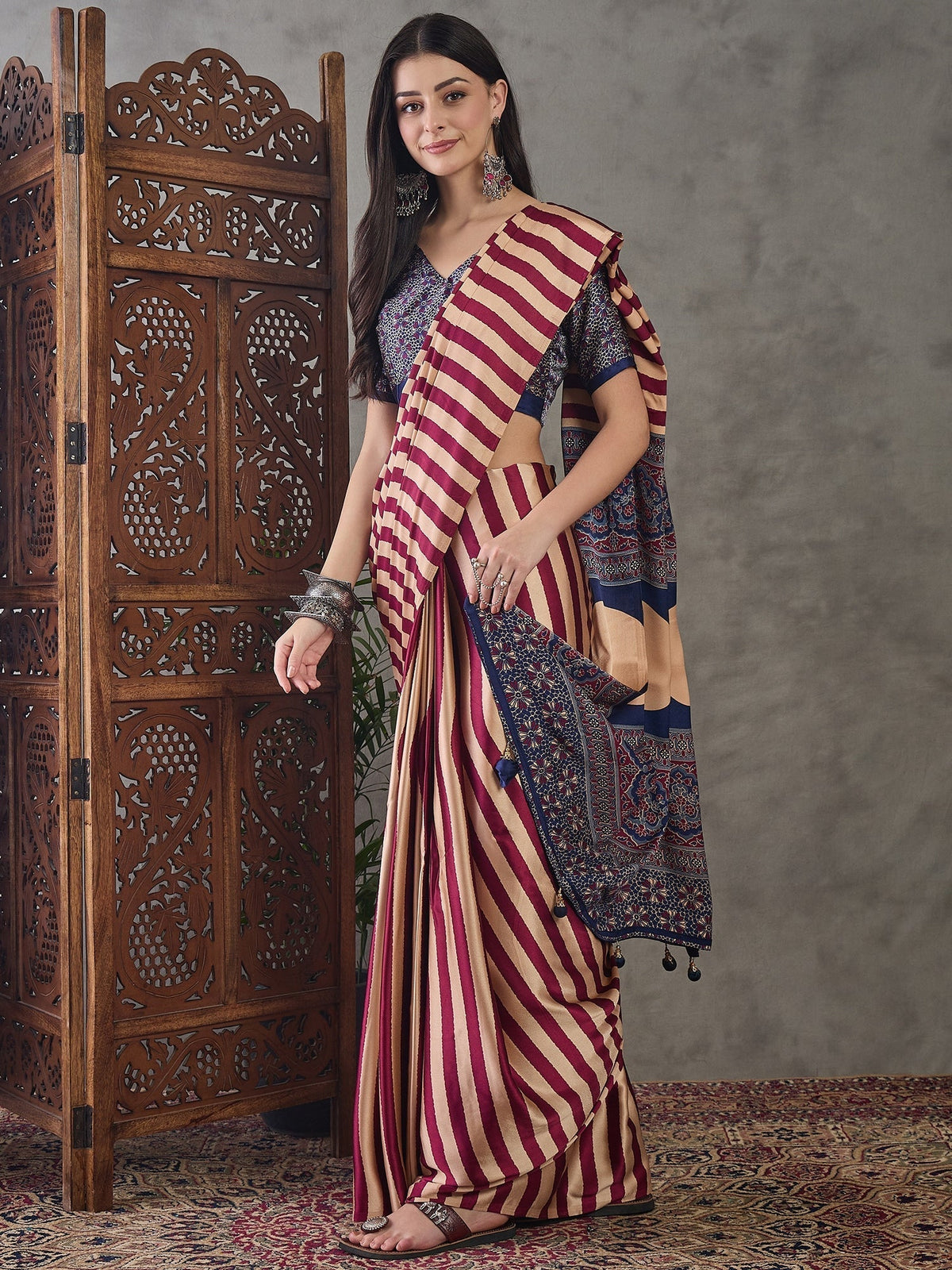 Nivara Premium Semi Modal Saree for Festive Wear