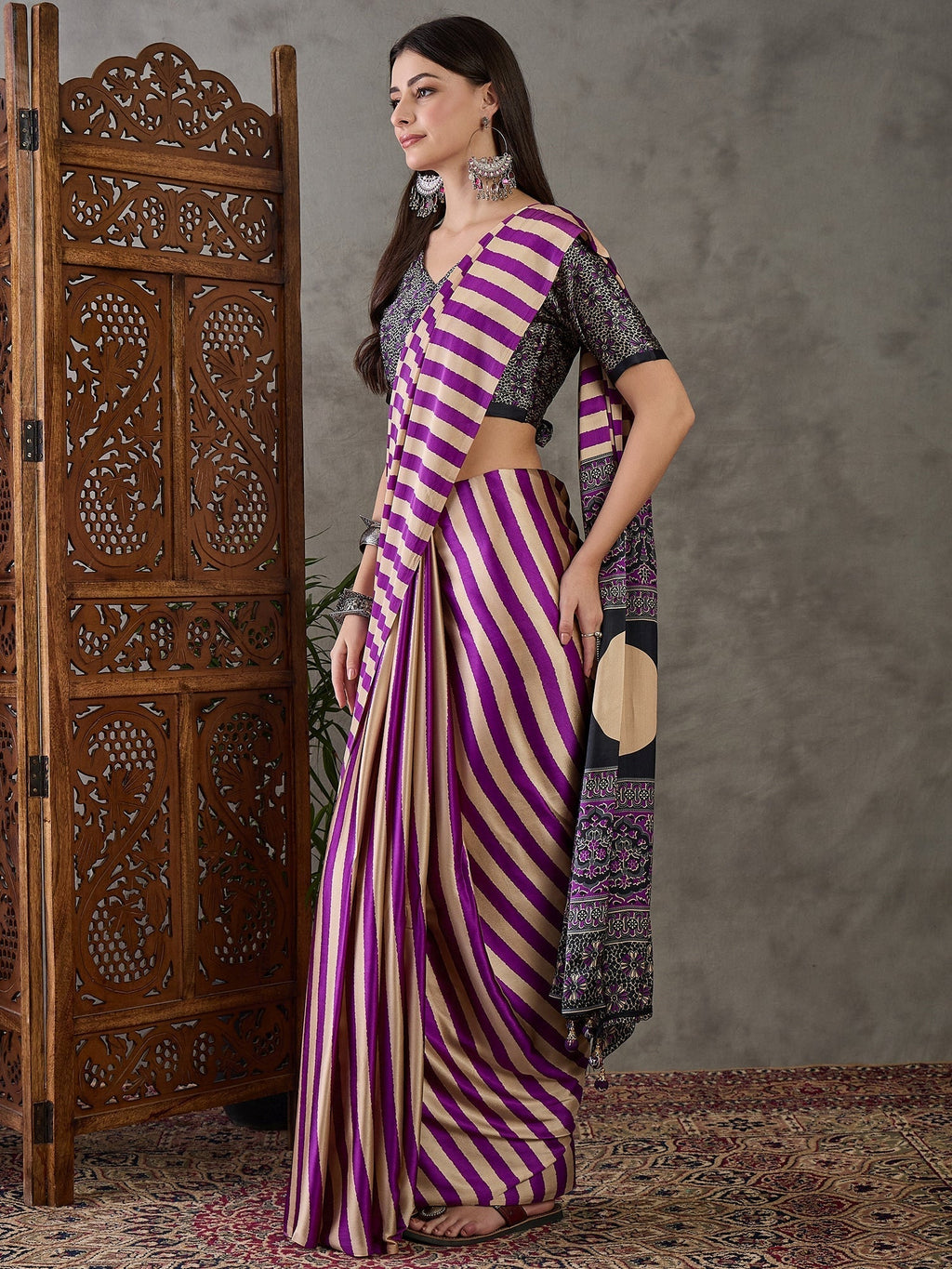 Nivara Premium Semi Modal Saree for Festive Wear
