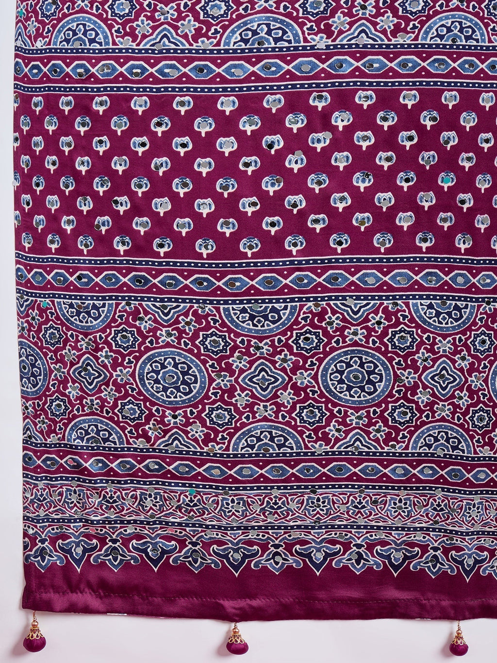 Ojasvi Mirror Work Semi Modal Saree for Wedding & Party Wear