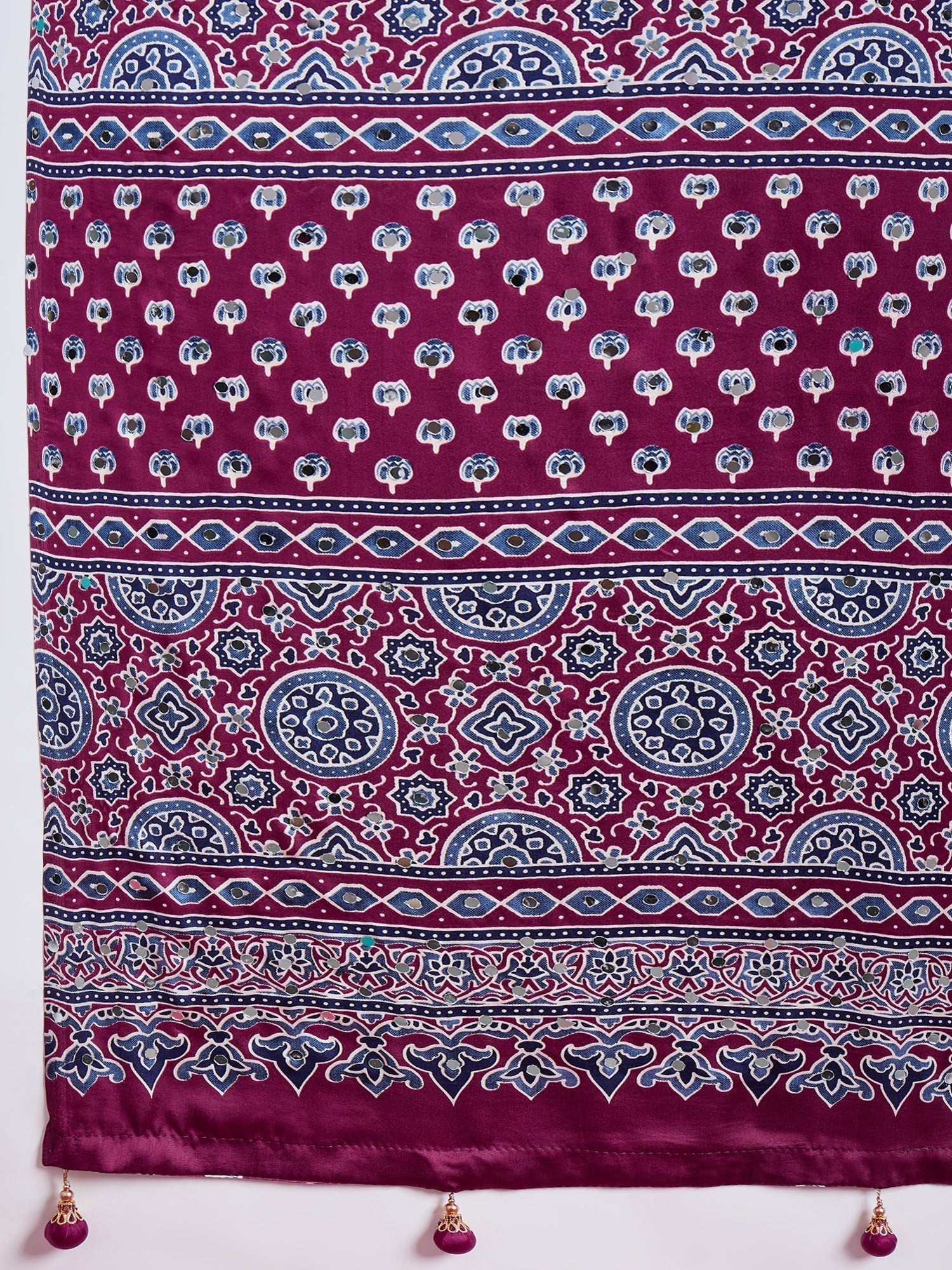 Ojasvi Mirror Work Semi Modal Saree for Wedding & Party Wear