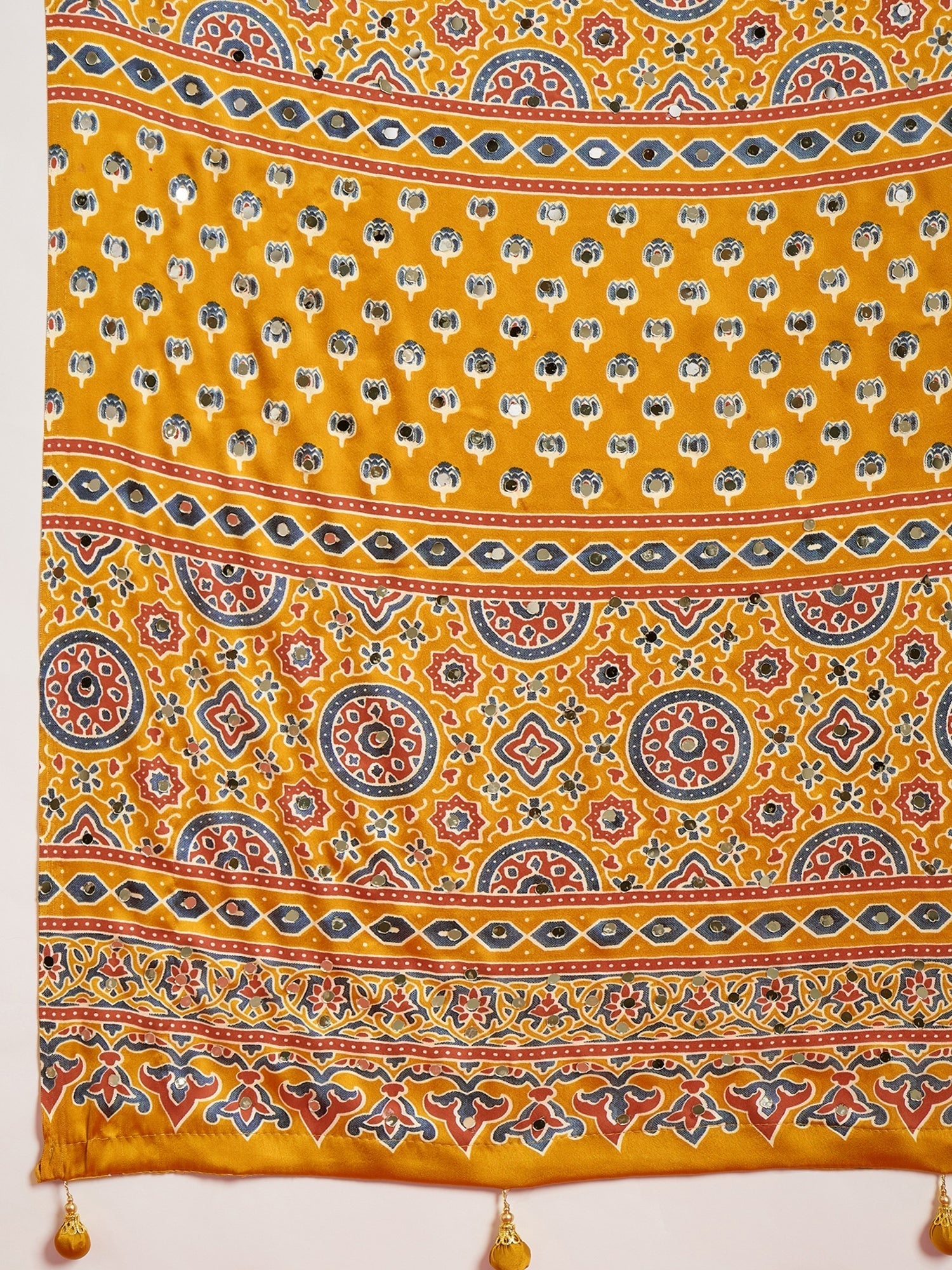 Ojasvi Mirror Work Semi Modal Saree for Wedding & Party Wear