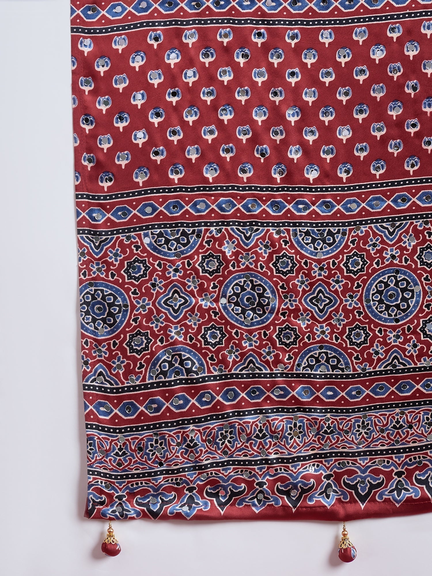 Ojasvi Mirror Work Semi Modal Saree for Wedding & Party Wear