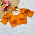 Orange Color Jari Weaving Blouse in Jari Kobra Fabric