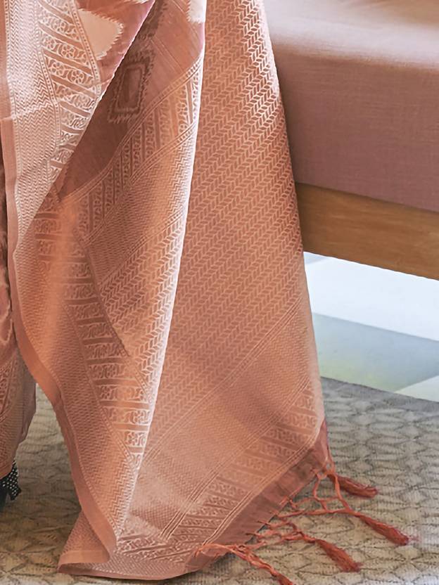 Orange Elegant Handloom Organza Woven Bollywood Saree with Unstitched Blouse Piece