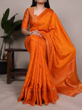 Orange Premium Roop Silk Saree with Zari Weaving Work & Unstitched Blouse � 5.5 Meter Traditional Silk Saree