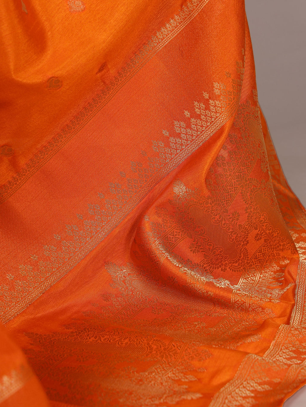 Orange Premium Roop Silk Saree with Zari Weaving Work & Unstitched Blouse � 5.5 Meter Traditional Silk Saree