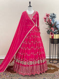 Attractive Pink Color Sequence Work Gown