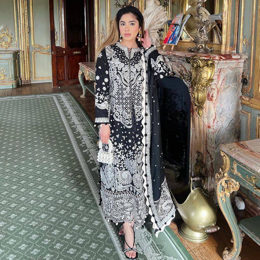 Luxuriant Black Color Embroidery Work Salwar Suit