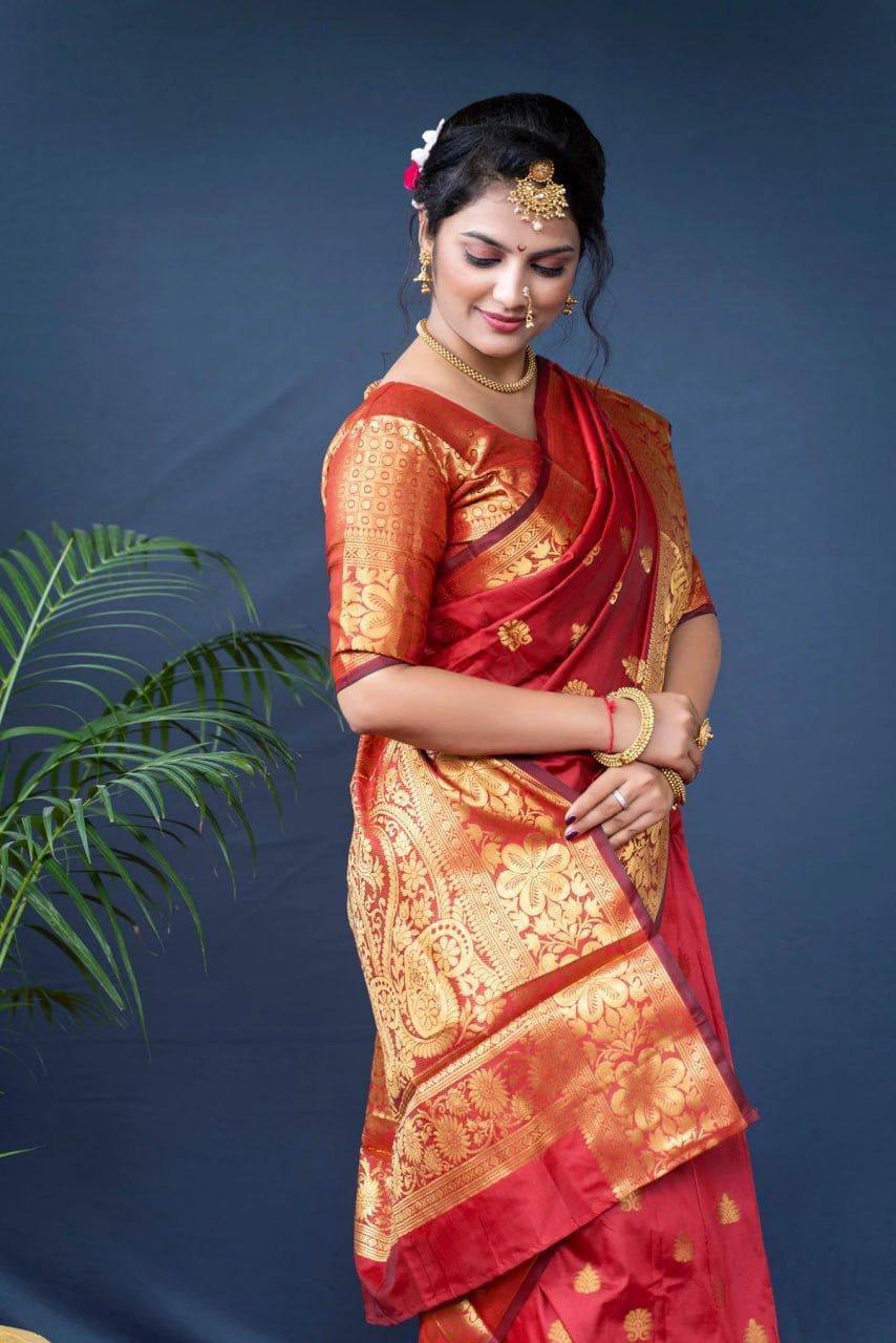 Mameraa Soft Lichi Silk Jacquard Saree