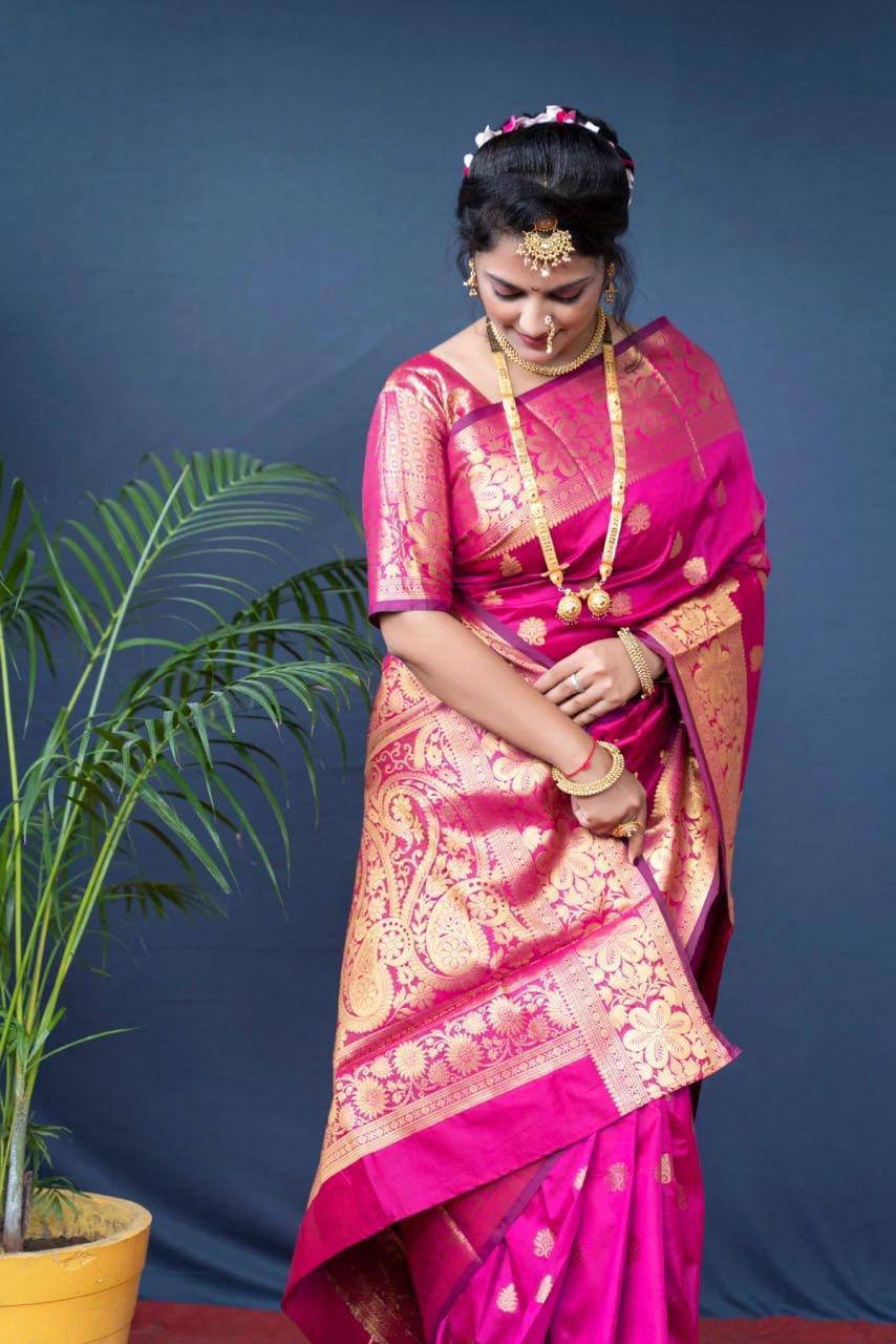 Mameraa Soft Lichi Silk Jacquard Saree