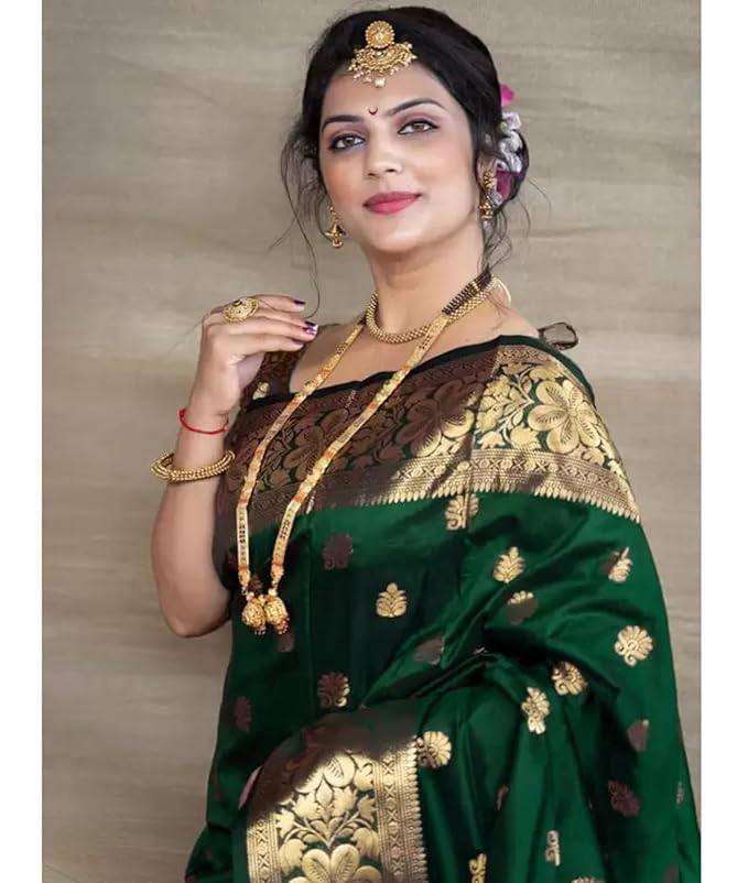 Mediashor Soft Lichi Silk Jacquard Saree