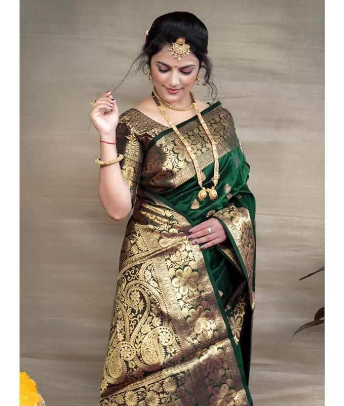 Mameraa Soft Lichi Silk Jacquard Saree