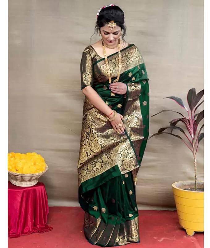 Mameraa Soft Lichi Silk Jacquard Saree