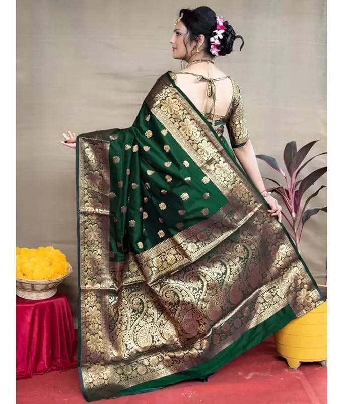 Mameraa Soft Lichi Silk Jacquard Saree