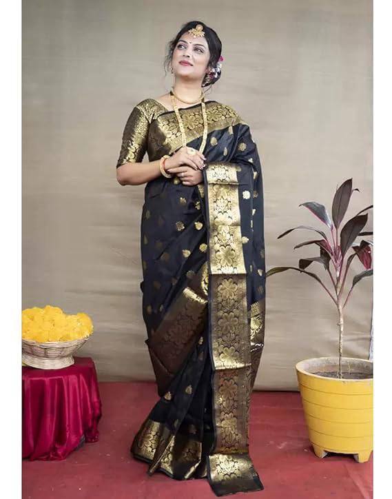 Mameraa Soft Lichi Silk Jacquard Saree