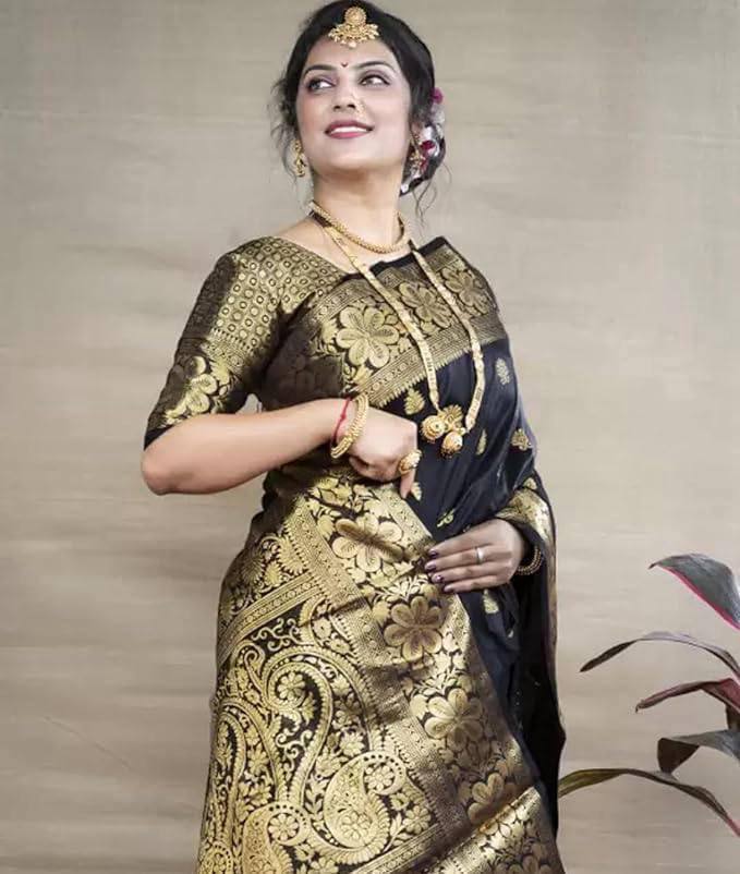 Mameraa Soft Lichi Silk Jacquard Saree