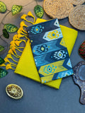 Parrot Cotton Saree with Printed Blouse – Soft & Breathable Fabric