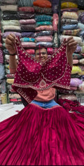 Pink Elegant Satin Lehenga Set –With Unstitched Blouse
