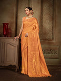 Pastel Orange Saree in Pure Kanjeevaram Silk