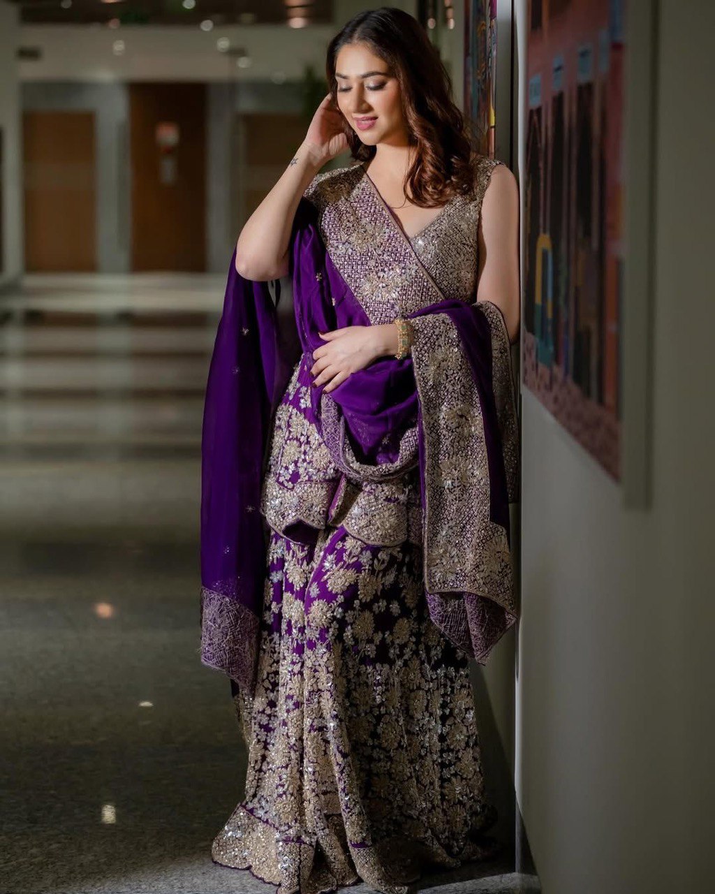 Purple Eid Special Elegant Sharara Set