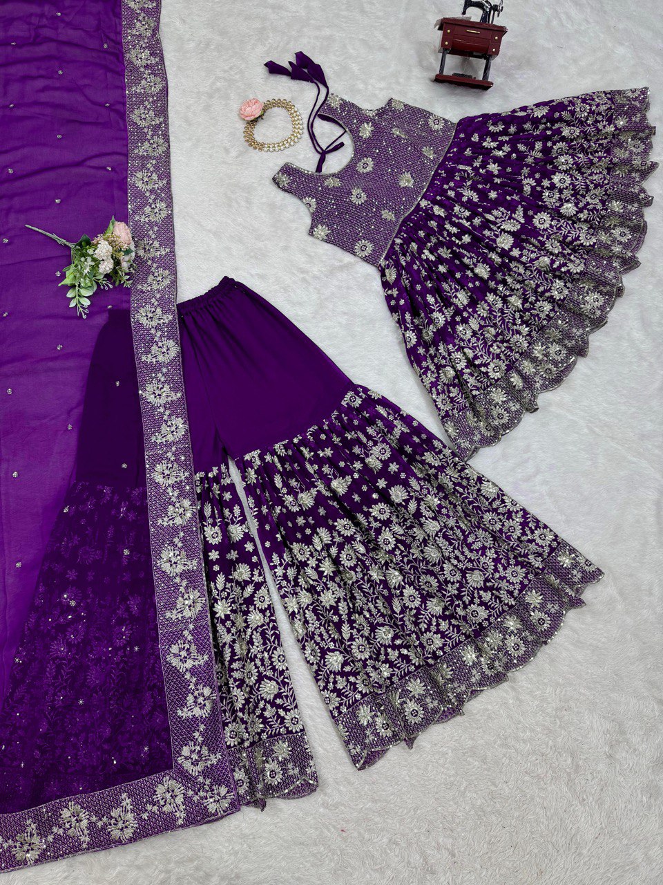 Purple Eid Special Elegant Sharara Set