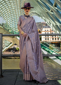 Purple Elegant Banarasi Blended Silk Saree – Handwoven Heritage for Special Occasions