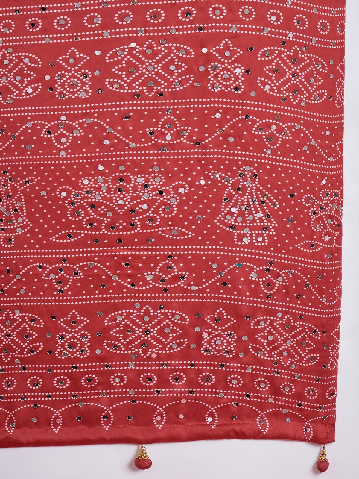 Ruhika Mirror Work Semi Modal Saree for Wedding & Party Wear