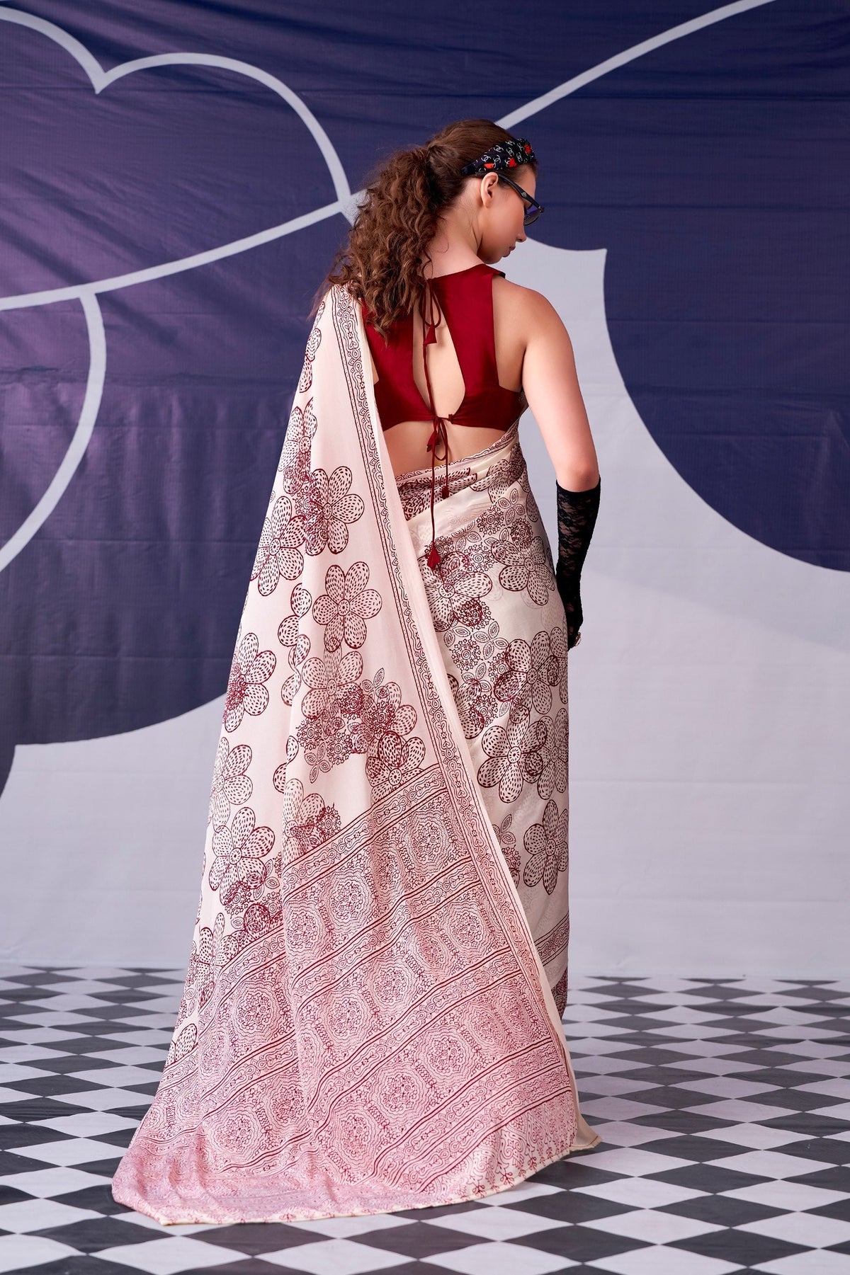 Satin Silk Floral Printed Saree