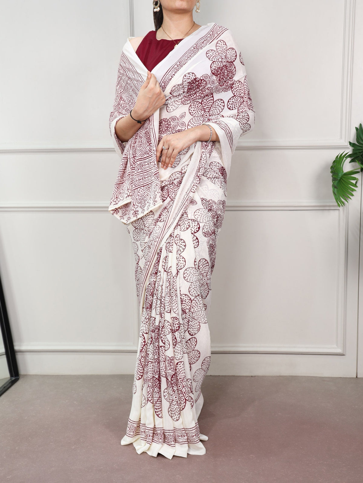 Satin Silk Floral Printed Saree