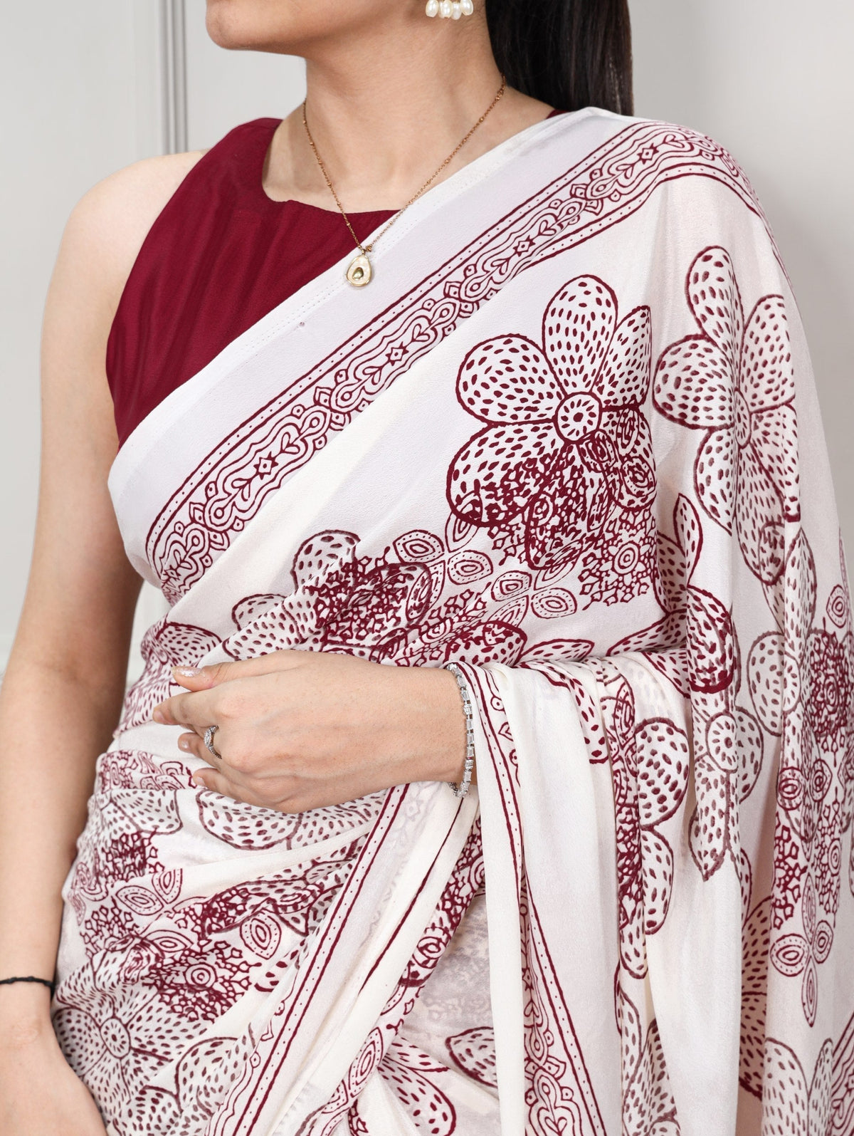 Satin Silk Floral Printed Saree