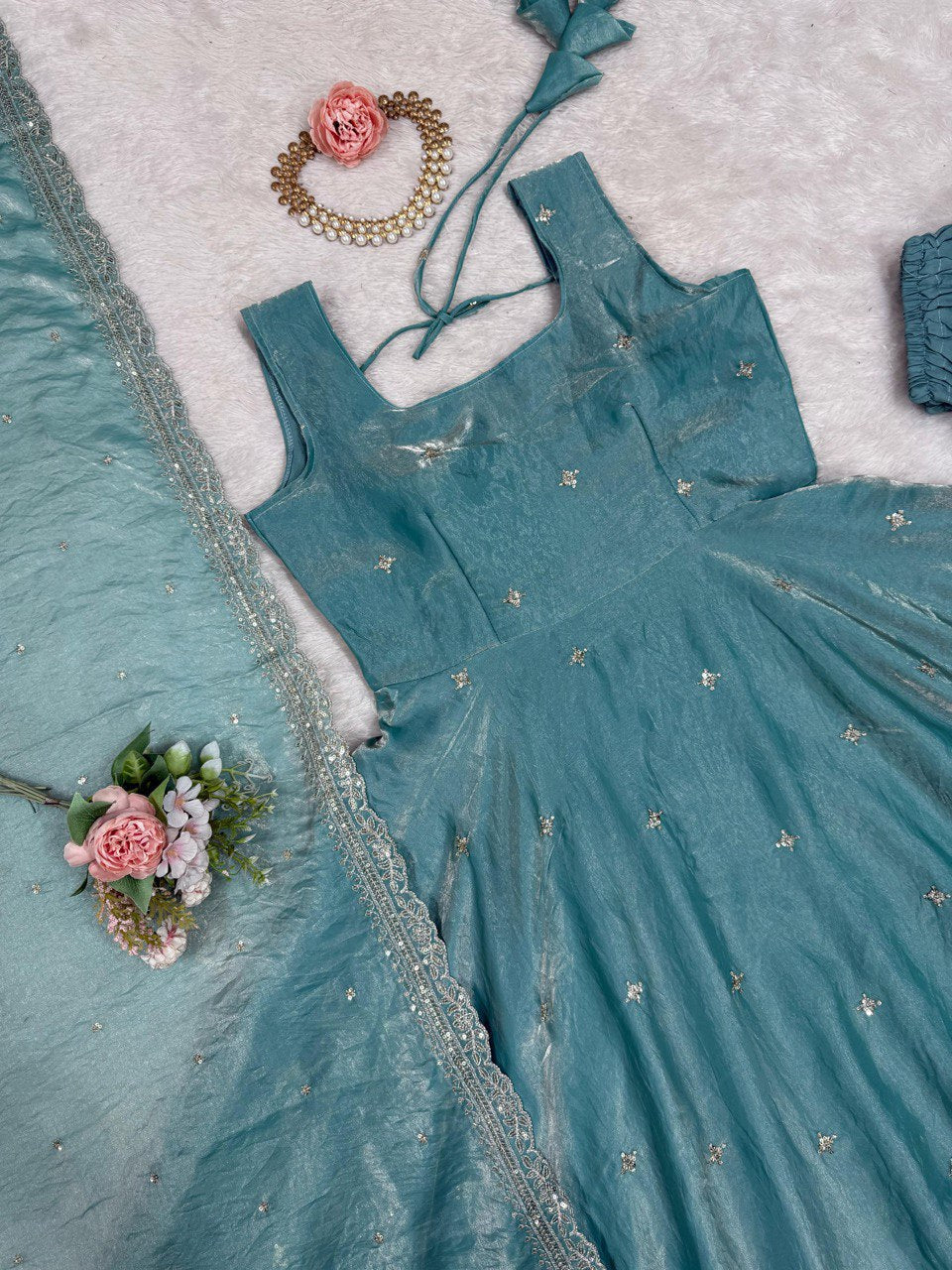 Sky Blue Eid Special Elegant Gown
