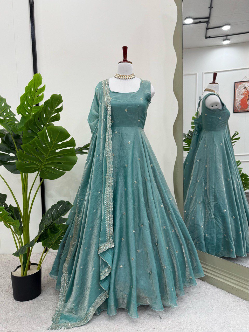 Sky Blue Eid Special Elegant Gown
