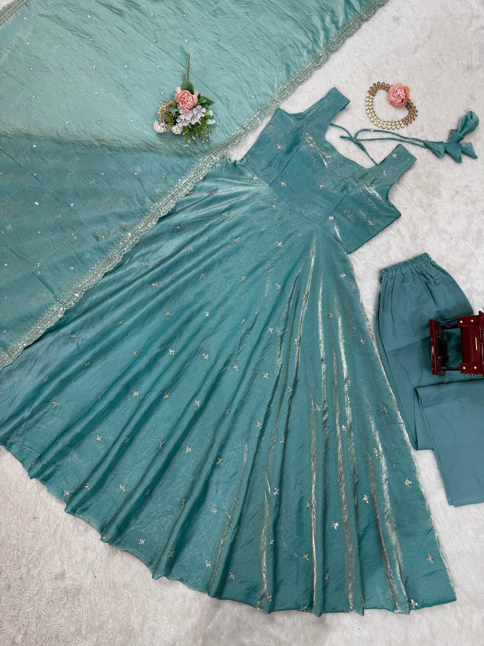 Sky Blue Eid Special Elegant Gown