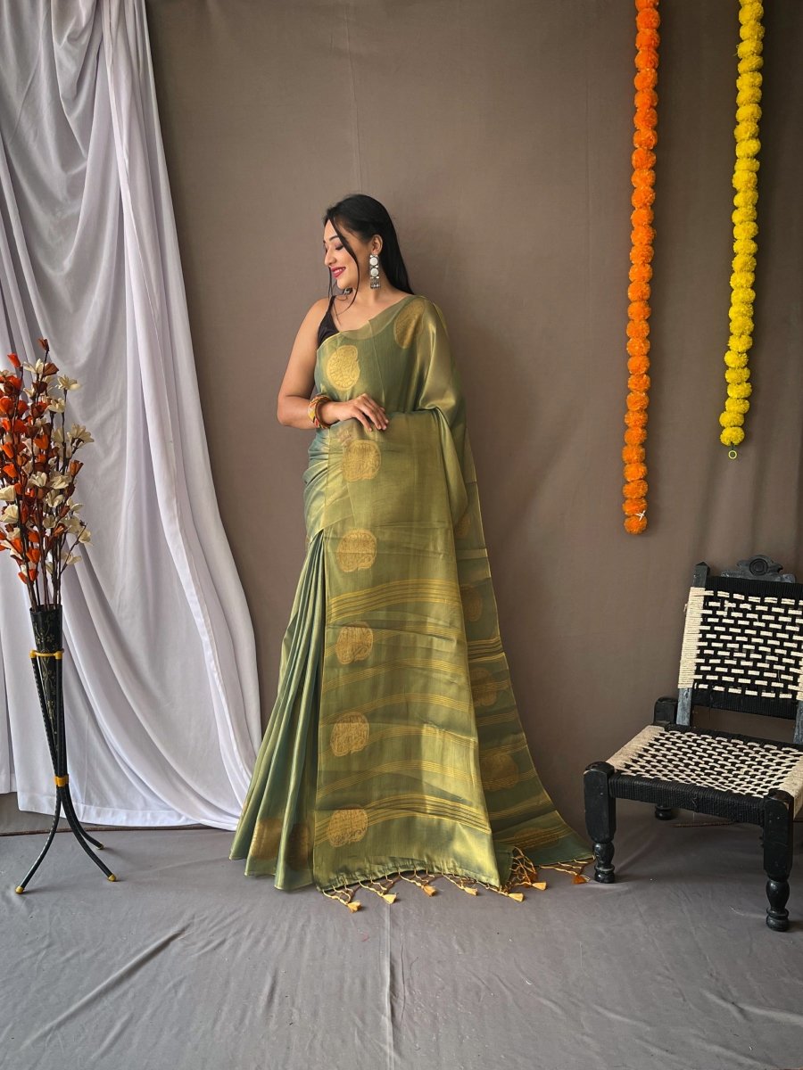 Muesli Saree in Tissue Woven Silk