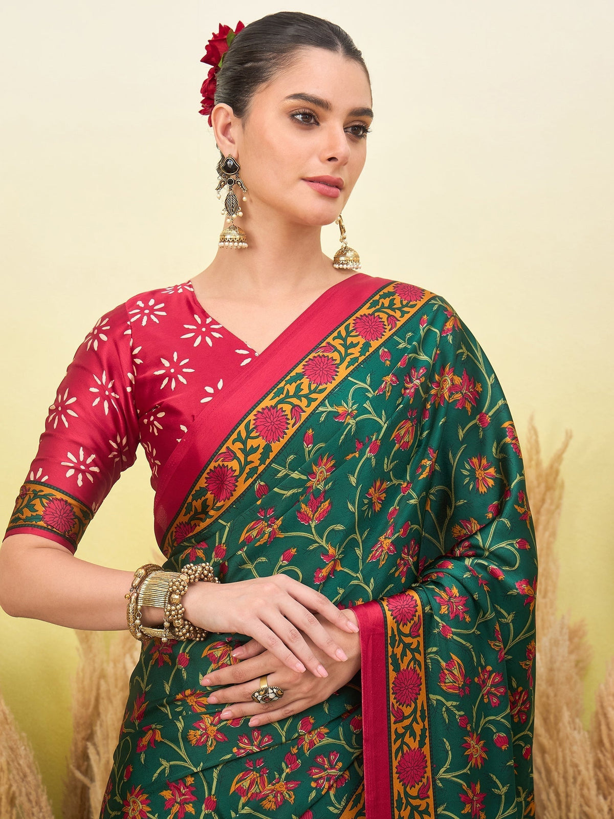 Vedanshi Classic Semi Modal Saree for Traditional Functions