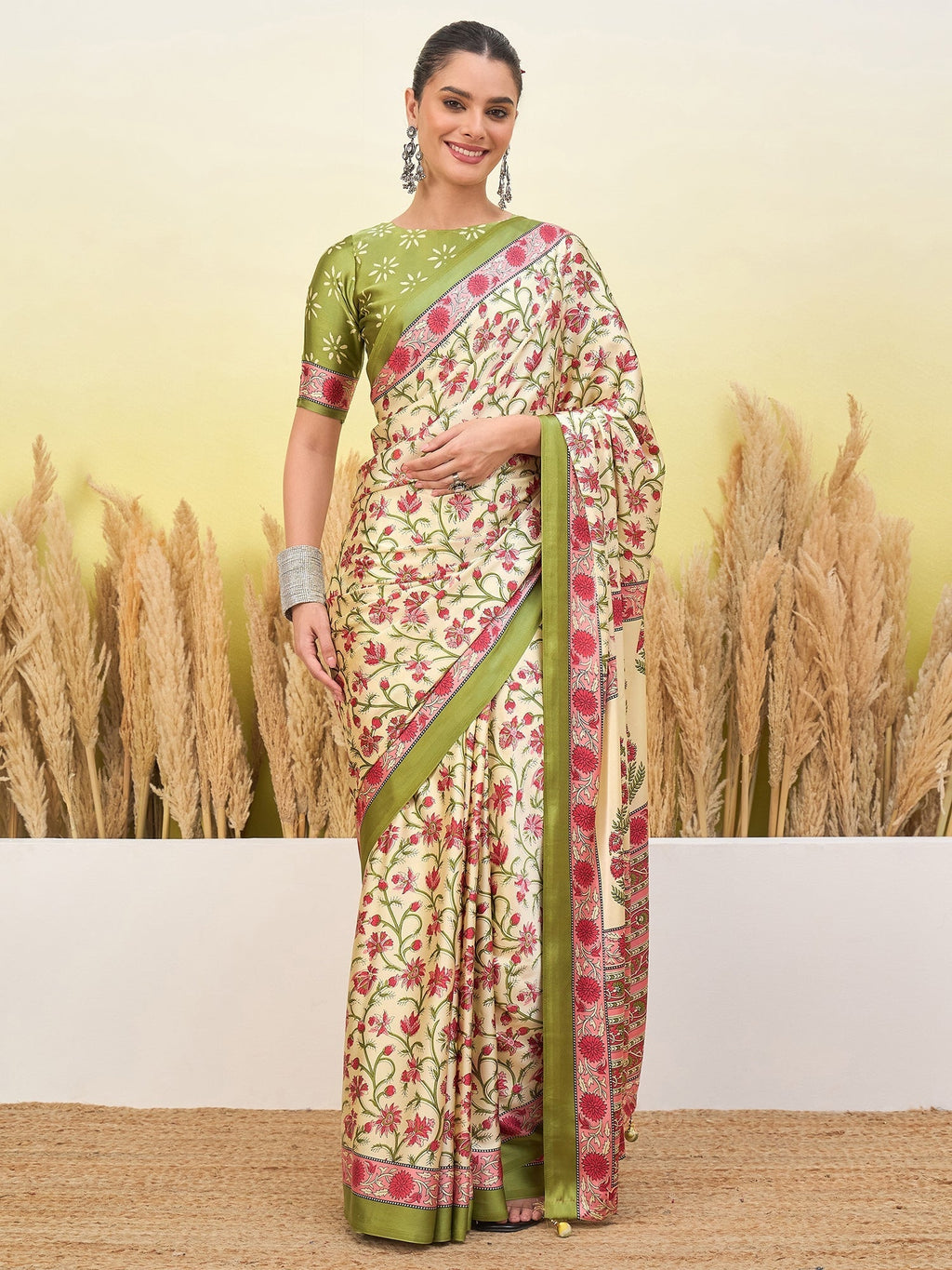 Vedanshi Classic Semi Modal Saree for Traditional Functions