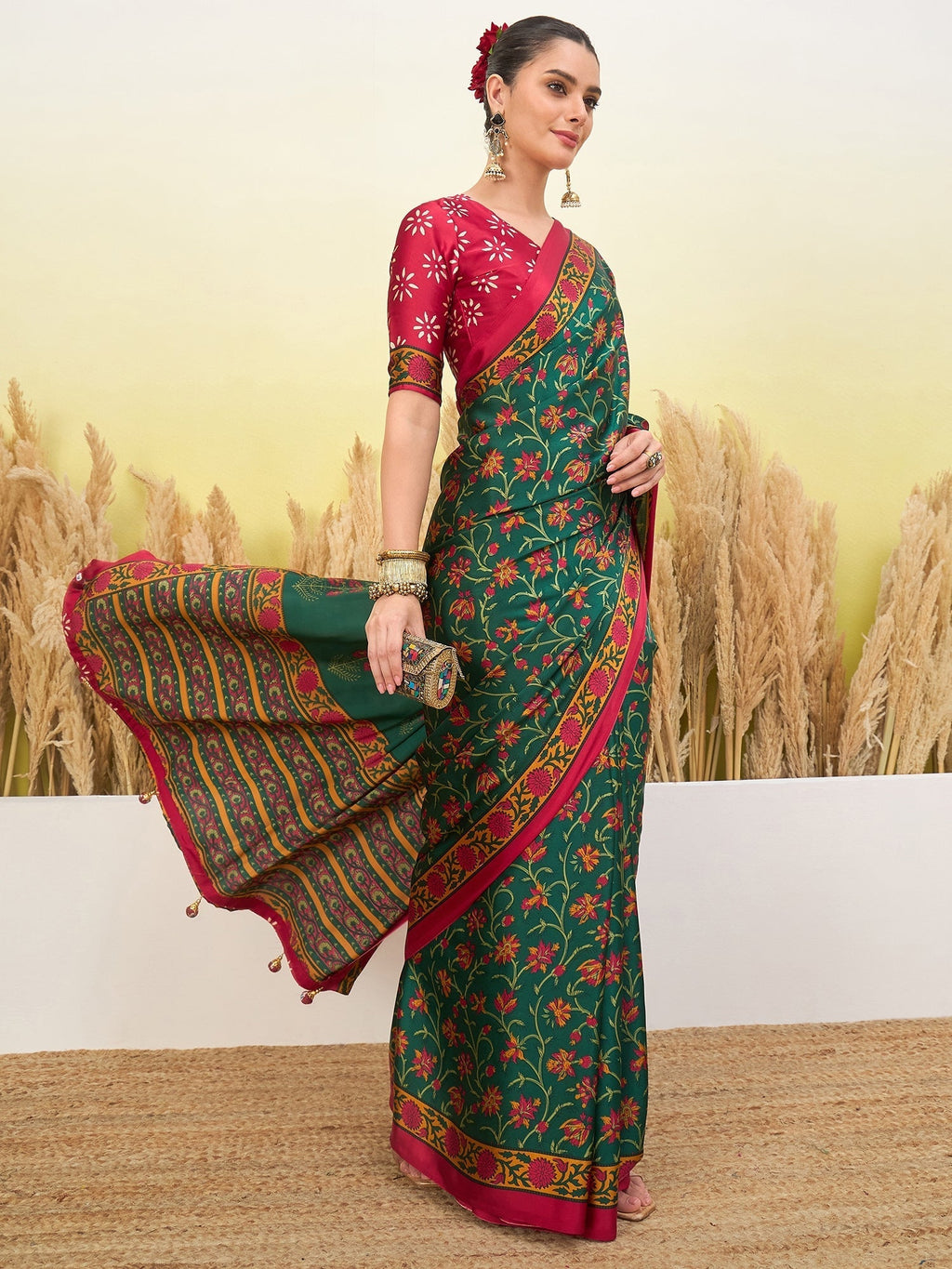 Vedanshi Classic Semi Modal Saree for Traditional Functions