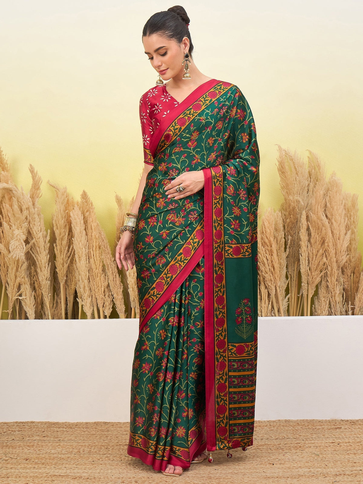 Vedanshi Classic Semi Modal Saree for Traditional Functions